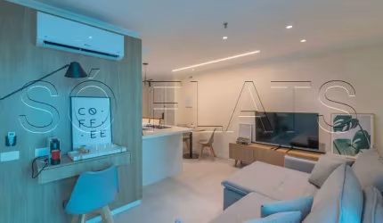 Excelente flat disponível para locação no edifício Modus Vivendi no bairro dos Jardins.