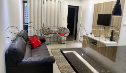 Apto no Le Bougainville contendo 55m², 1 dormitório e 1 vaga, disponível para locação em Alphaville.