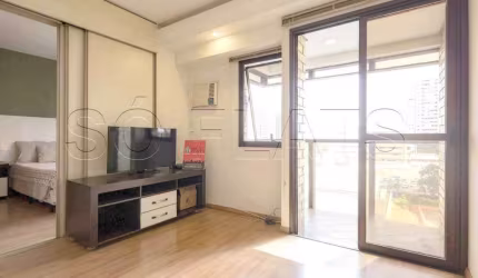 Q.I, disponível para locação 37m², 1 dormitório e 1 vaga, bem localizado em Moema.