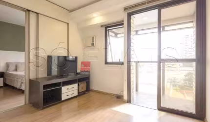 Q.I, disponível para locação 37m², 1 dormitório e 1 vaga, bem localizado em Moema.