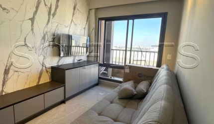 Disponível para locação em Moema com 28m² totalmente mobiliado e decorado