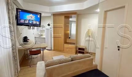 Flat Tsue Bienal disponível para venda com 26m², 01 dormitório e 01 vaga de garagem