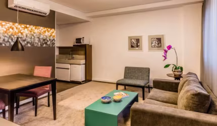 Flat em Alphaville, com fácil acesso a São Paulo