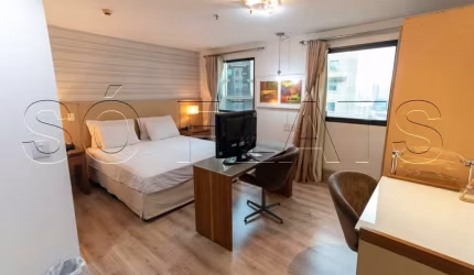 Flat no Bourbon Ibirapuera contendo 27m², 1 dormitório e 1 vaga, disponível para locação.