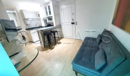 Apartamento com 1 dormitório no Jardins, com vaga de garagem e lavanderia coletiva. Sem fiador.