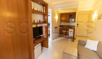 Flat de 02 dormitórios no Itaim Bibi, excelente empreendimento e ótima localização, cozinha completa