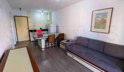 Flat mobiliado com arrumação de quarto, com cozinha completa com geladeira grande. Sem burocracia.