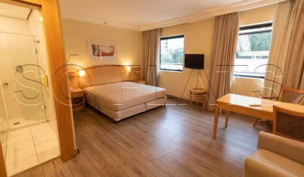 Flat para locação no Tryp Higienópolis próximo da Avenida Angélica e Shopping Pátio Paulista.