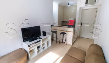 Moema Top Life - Flat para locação em Moema totalmente mobiliado. Com entrada imediata e sem fiador.