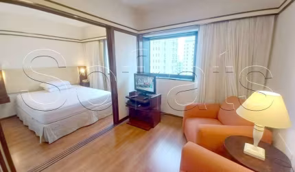 Flat Le Premier com 1 dormitório e 1 vaga disponível para locação no Jardim Paulista