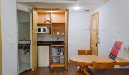 Flat mobiliado em Pinheiros 28m² 1 dormitório e 1 vaga  para locação.