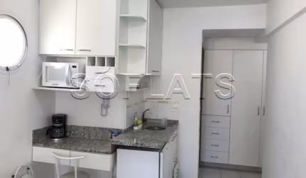 Flat New Studio em Pinheiros para locação com 27m² contendo 1 dormitório e 1 vaga de garagem.