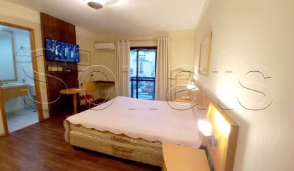 Flat na Consolação para locação com fácil acesso a região central de SP, com ótima localização.