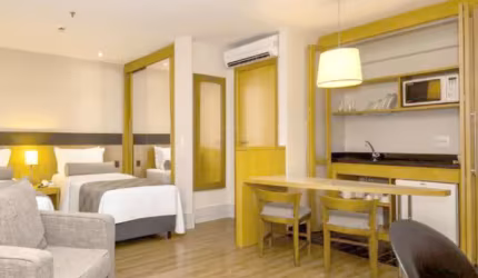 Studio Transamérica Faria Lima 29m² 1 dormitório 1 vaga no Itaim Bibi.
