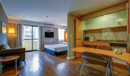 Flat Slaviero Essential São Paulo Ibirapuera disponível para venda com 35m² e 01 vaga de garagem