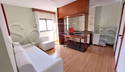 Flat no The Plaza com 50m² 1 dormitório 1 vaga de garagem disponível para locação nos Jardins.