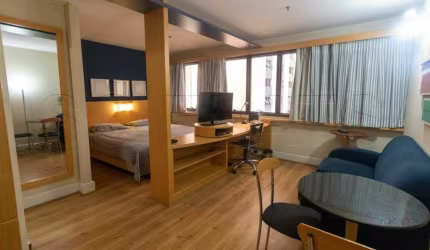 Flat Transamérica Jardins disponível para venda com 28m² e 01 vaga de garagem