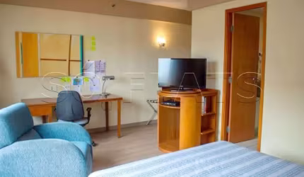 Flat para locação no Live Lodge contendo 26m², 1 dormitório e 1 vaga de garagem.