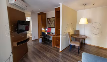 Flat para locação no Quality Alvorada contendo 52m², 2 dormitórios e 1 vaga de garagem.