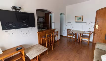 Flat Les Jardins para estadia, 2 dorms e 1 vaga de garagem prox da Oscar Freire
