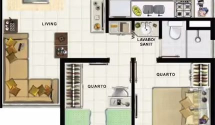 Apartamento 2/4 e 1 vaga