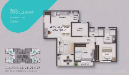 Apartamento para Venda em Natal, Candelária, 3 dormitórios, 1 suíte, 2 banheiros, 1 vaga