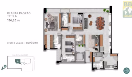 Apartamento para Venda em Natal, Tirol, 4 dormitórios, 4 suítes, 5 banheiros, 2 vagas