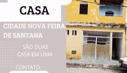 Casa residencial para Venda em rua pública, Cidade Nova, Feira de Santana, 1 suíte, 1 sala, 3 banheiros, 1 vaga, 200m² área total.