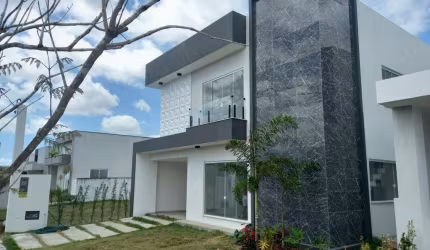 Casa Residencial para Venda, 4 Suítes, 2 Salas, 5 Banheiros, 3 Vagas de Garagem, Área Total 195 m², em Condomínio Fechado, em Camaçari.