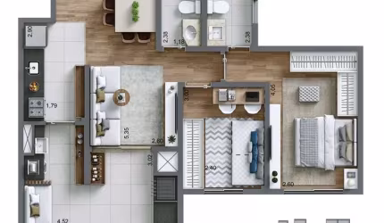 Apartamento NOVO e pronto para morar na chácara Santo Antônio da Cyrela, com 1 suíte