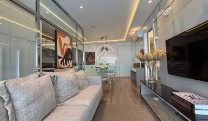 Apartamento na Gleba Palhano - Edifício JH Palhano - Aceita Airbnb - 1 Suíte - Sacada - Sala 2 ambi