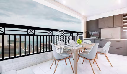 Apartamento com 3 dormitórios à venda, 123 m² por R$ 984.776 - Vila Guilhermina - Praia Grande/SP