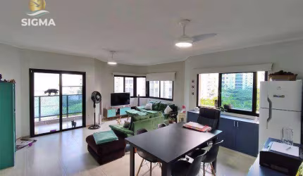 Perto da praia - Flat com 3 dormitórios - Condomínio com lazer - 2 vagas - Pitangueiras - Guarujá/SP.