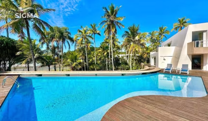 Casa à venda com heliponto de frente para o mar - 6 suítes - Piscina e churrasqueira - 12 vagas - Praia do Pernambuco, Guarujá/SP