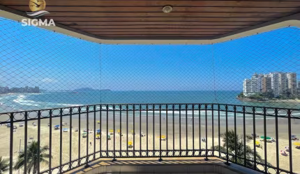FRENTE MAR - Apartamento à venda com 3 suítes - Piscina e churrasqueira - 2 vagas - Jardim Astúrias - Guarujá/SP