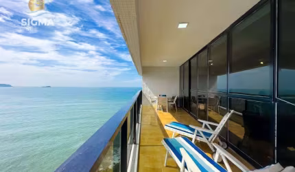 Frente mar - Apartamento à venda com 3 suítes - Condomínio com lazer - 2 vagas - Jardim Astúrias - Guarujá/SP.