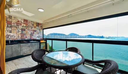 Frente mar - Apartamento de luxo à venda com 3 suítes - Condomínio com lazer - 2 vagas - Jardim Astúrias - Guarujá/SP