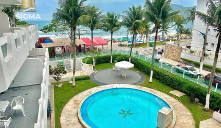 Frente mar - Apartamento à venda com 2 suítes - Condomínio com piscina - 1 vaga - Tombo - Guarujá/SP
