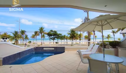 Casa na praia, alto padrão, frente mar, 5 suítes, piscina, churrasqueira, 4 vagas, Enseada, Guarujá.