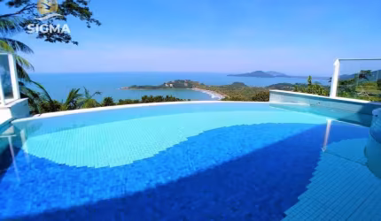 Casa na praia, Alto padrão, Vista mar, 4 suítes, Lazer, 10 vagas, Taguaíba, Guarujá.