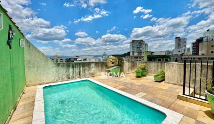 Cobertura com 3 dormitórios sendo 1 suíte com amplo terraço à venda, 170 m² por R$ 820.000 - Tombo - Guarujá/SP