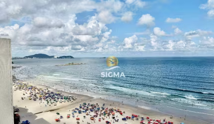 FRENTE MAR - Apartamento com 2 quartos sendo 1 suíte à venda na Praia das Pitangueiras - Guarujá/SP.