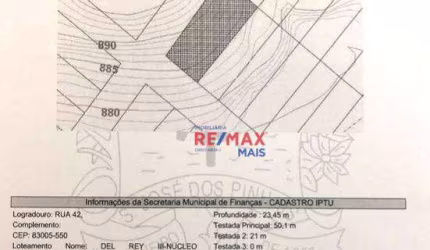 Terreno à venda, 1175 m² por R$ 99.000,00 - Del Rey - São José dos Pinhais/PR