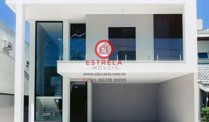 Casa de luxo em condomínio à venda em Jacareí-SP, Jardim Crystal Park, 3 quartos, 3 suítes, 2 salas, 4 banheiros, 4 vagas, 200m².
