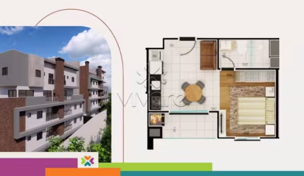 Apartamento com 1 quarto à venda na Rua Bernardo Sobieck, 481, Campo Comprido, Curitiba por R$ 299.269