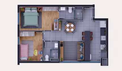Apartamento com 2 quartos à venda na Rua Marechal Trompowski, 298, Bacacheri, Curitiba, 56 m2 por R$ 576.545