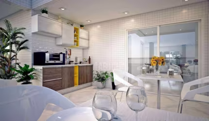 Apartamento com 2 quartos sendo uma suíte, no Maracanã - Praia Grande/SP