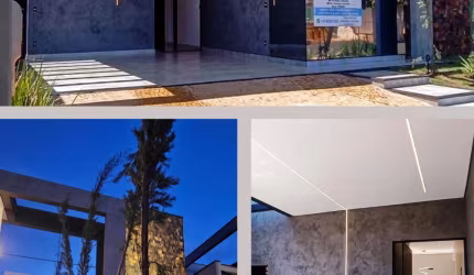 Imóvel de Sonho: Casa Moderna  com Fachada Espelhada e Iluminação Sofisticada