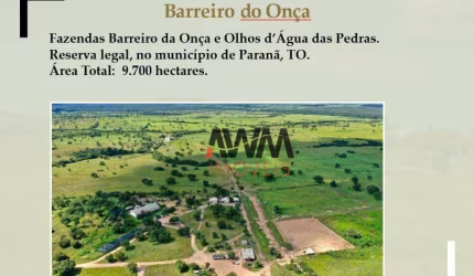 Fazenda à venda, 97000000 m² por R$ 110.000.000,00 - Zona Rural - Paranã/TO