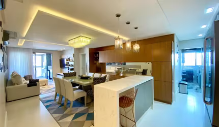 Apartamento Alto Padrão com 3 Suítes | 131m² | Vista para a Ponte Hercílio Luz | Balneário do Estreito - Florianópolis/SC